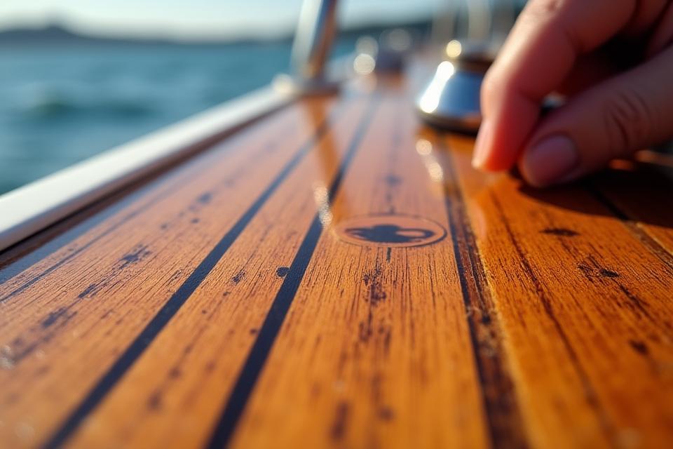 Entretien vernis teck pont yacht